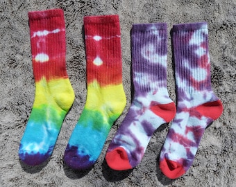 Shoe Size 3-10 Rainbow Tie Dyed Kids Socks (2 Pair) - Back to School Basics!