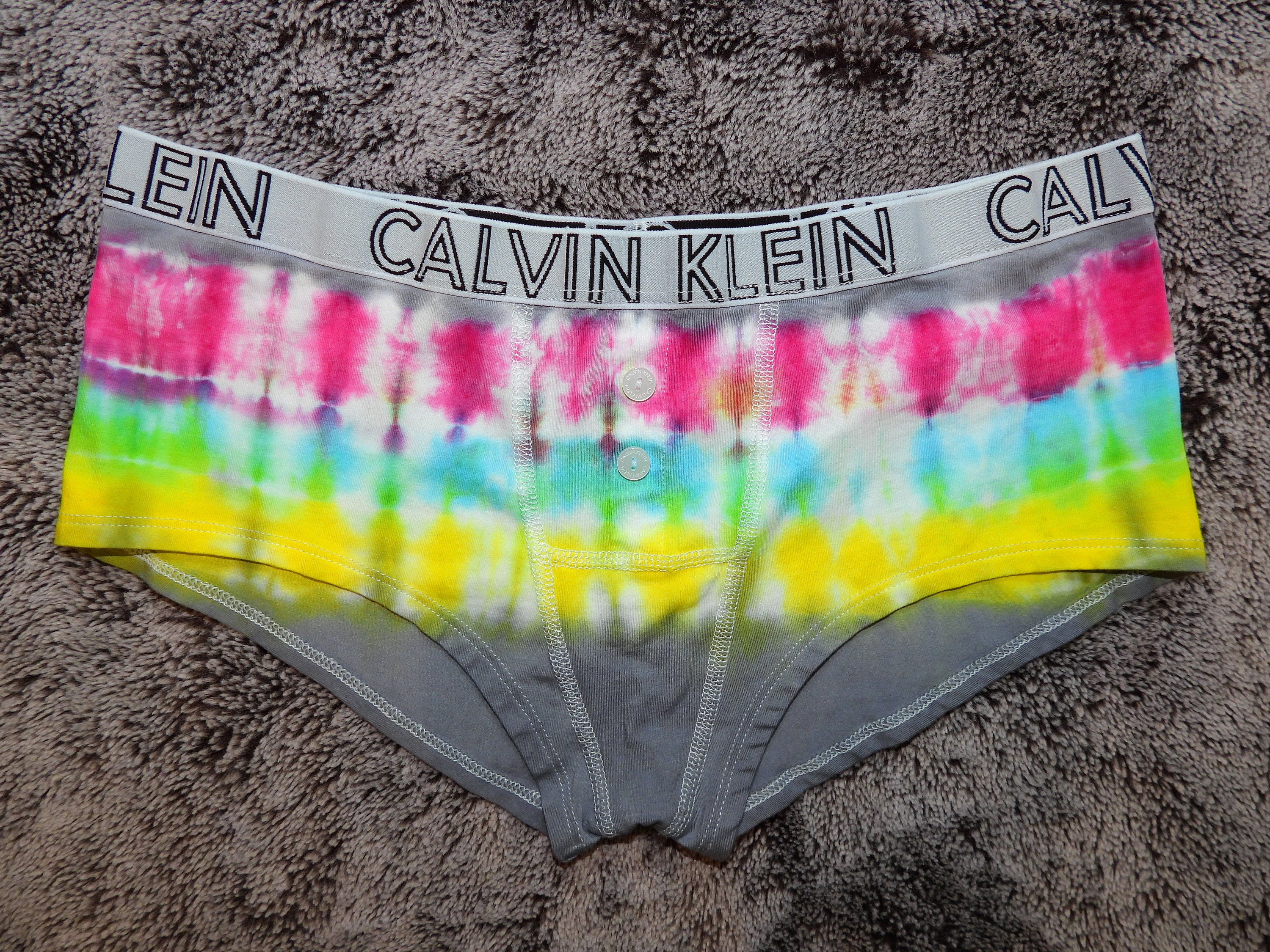Large Calvin Klein Boy Short Underwear Rainbow Tie Dyed - Etsy