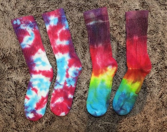 Rainbow and Pink and Turquoise Socks - Kids Shoe Size 3-10 - Back To School Socks