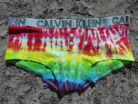 Large Rainbow Tie Dyed Calvin Klein Boyshort Underwear - Etsy