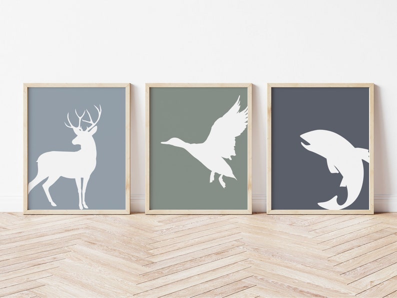 Hunting Nursery Wall Decor Set of 3 Buck Nursery Duck Etsy
