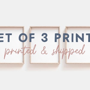 Set of 3 Prints, Printed & Shipped, High-Quality Prints on Premium Matte Fine Art Paper Mailed to You, U.S. Only, Frames Not Included