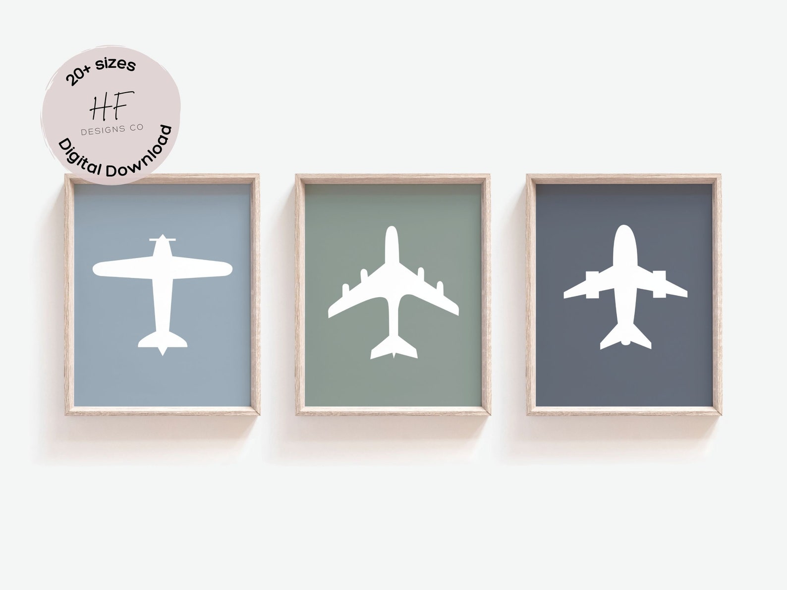 Airplane Nursery Wall Art, Set of 3, Boy Nursery Decor, Boy Plane ...