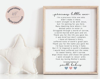 Miscarriage gift for mom or dad, Baby loss poem, Child loss remembrance, Miscarriage Keepsake, Sympathy gift miscarriage, Personalized Poem