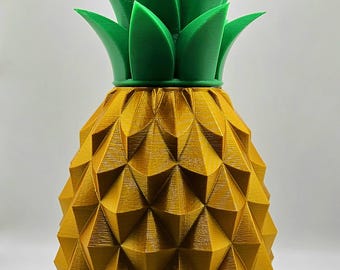 Tropical Pineapple Candelabra – 3D Printed Gold & Green  – Unique Candle Holder