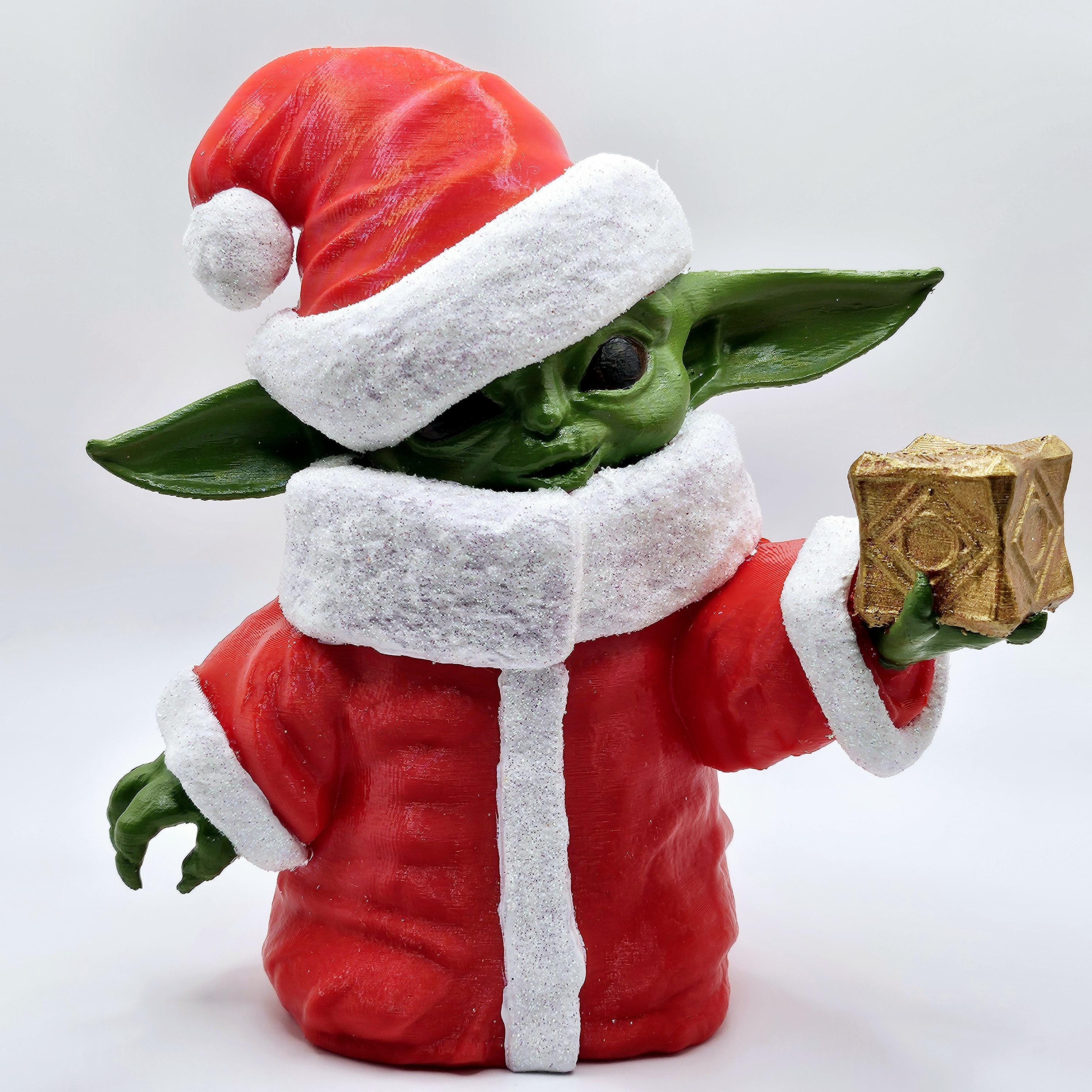 The Child (Grogu) Holiday Slippers - Green with Red Santa Hats il_fullxfull.6438009277_meyv.jpg main image 3