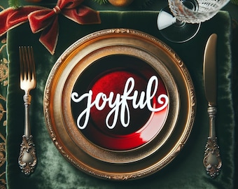 Joyful 3D PLA Place Cards - Chic Xmas Table Décor - Festive & Elegant Name Plates