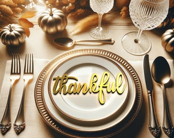 3D Printed Thankful Place Cards - Thanksgiving Table Decor