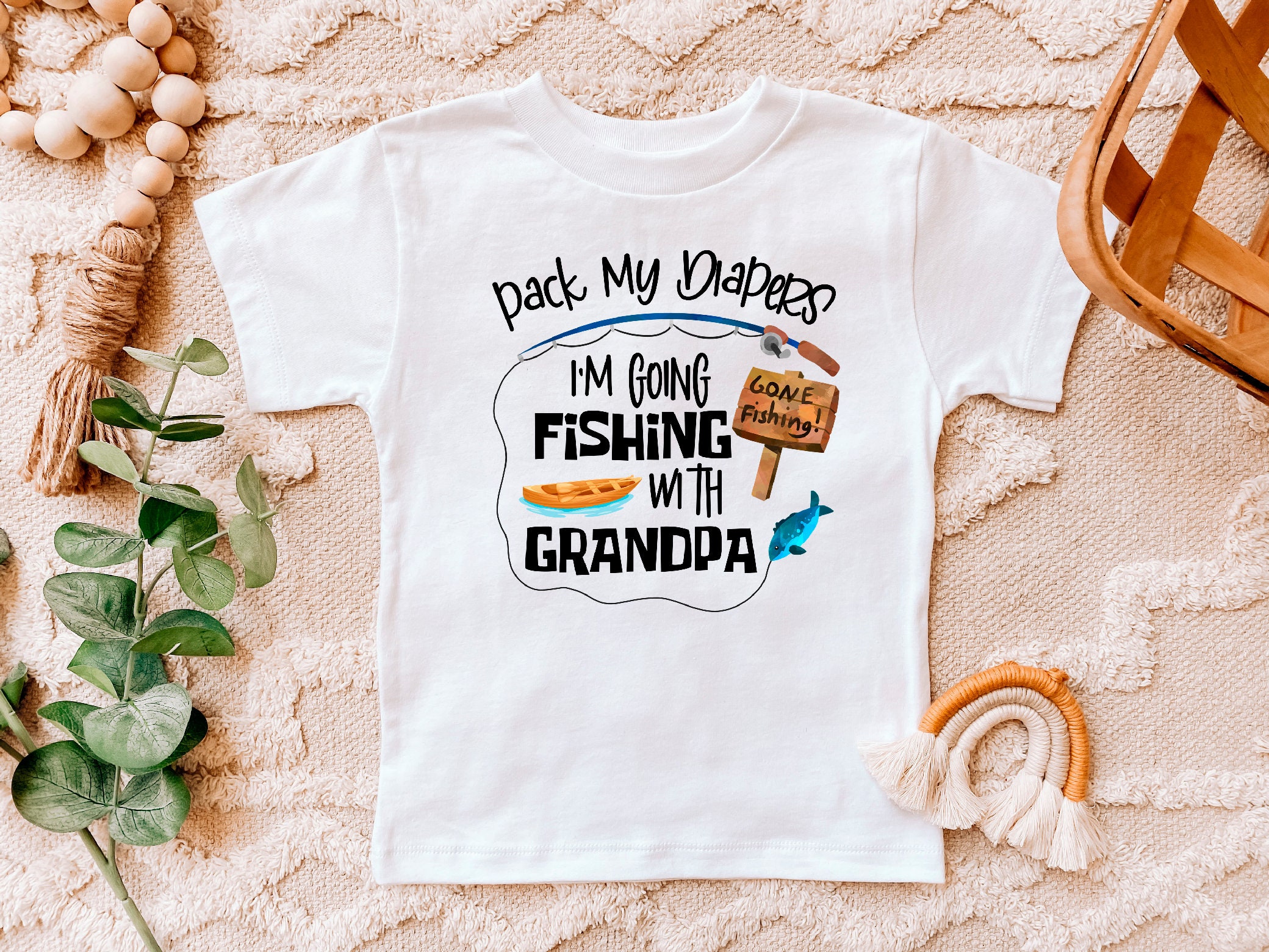 Pack My Diapers I'm Going Fishing with Grandpa Baby One Piece or Toddler  T-Shirt : : Clothing, Shoes & Accessories