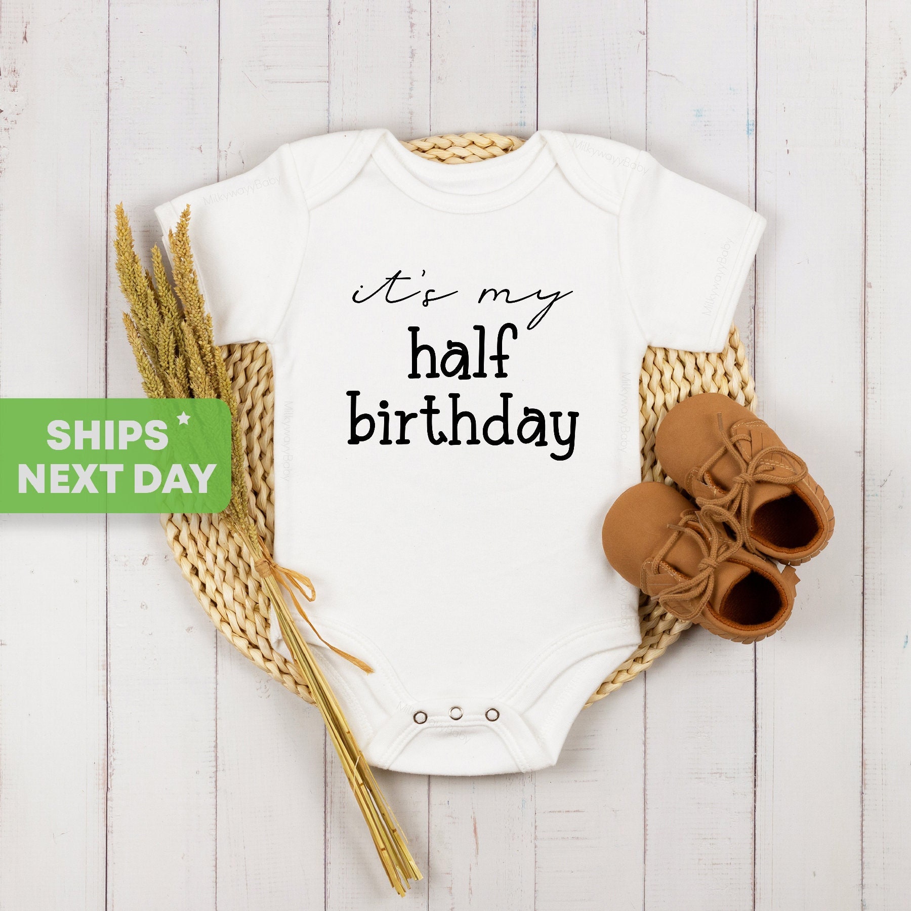 Half birthday onesie sale