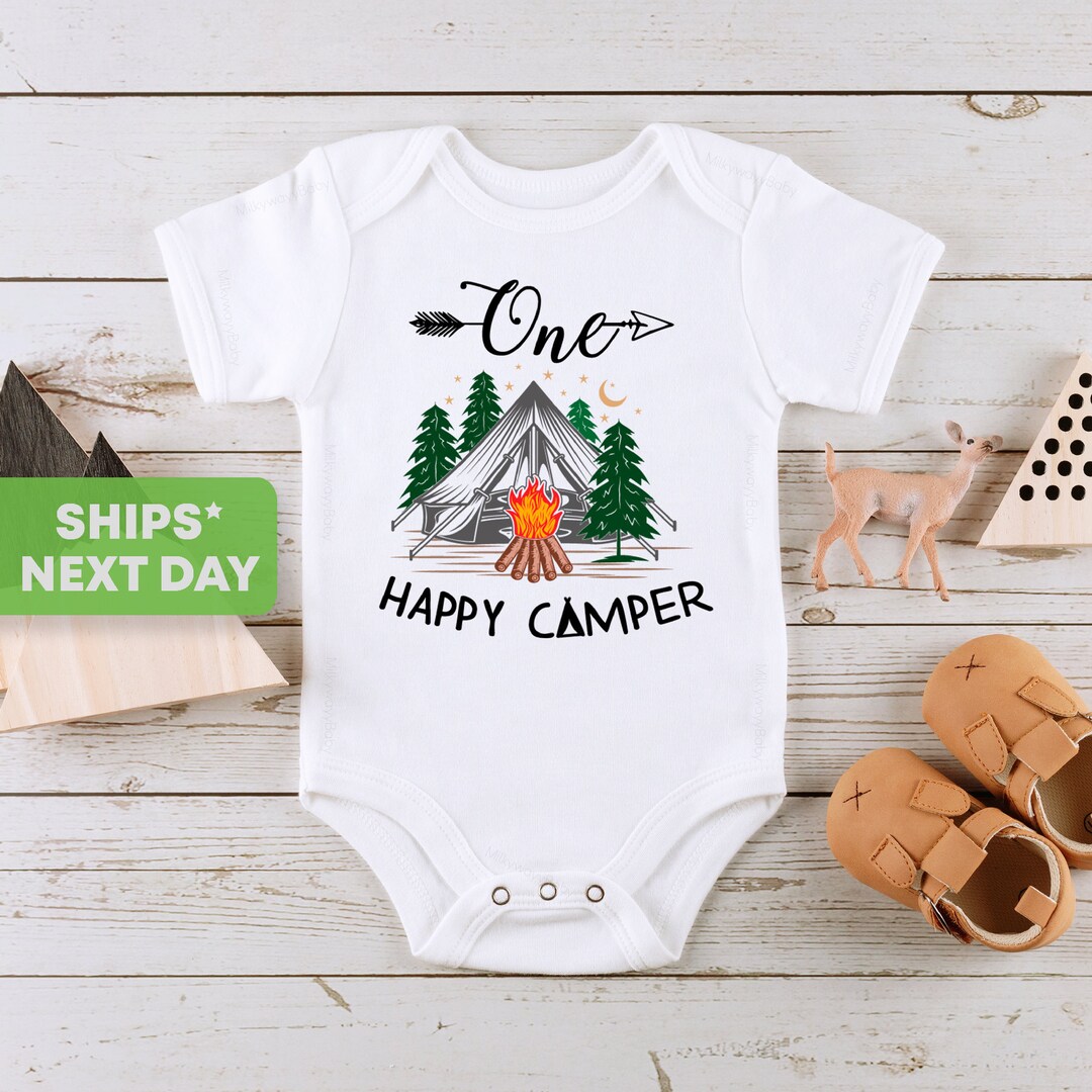 One Happy Camper Onesie®, Little Camper Baby Bodysuit, Little