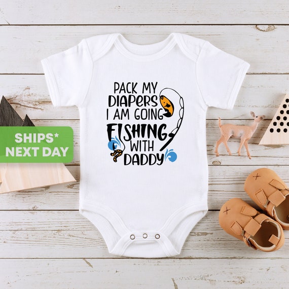 Pack My Diapers I'm Going Fishing With Daddy Onesie®, Fishing Bodysuit for  Baby, Fishing Baby Onesie®, Funny Fishing Shirt for Baby 
