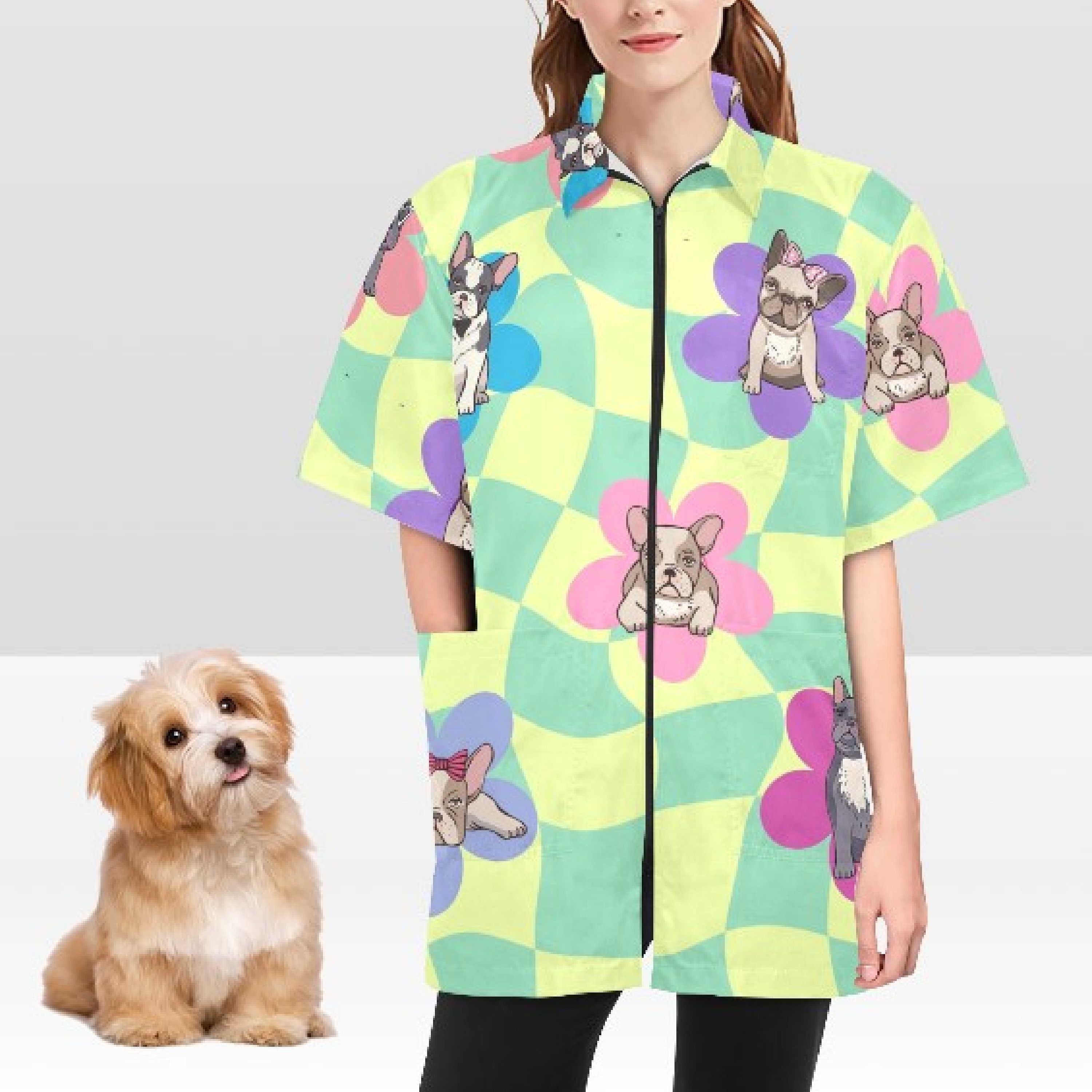 Cats in Hats Grooming Jacket Cat Lovers Pet Stylist Jacket Etsy