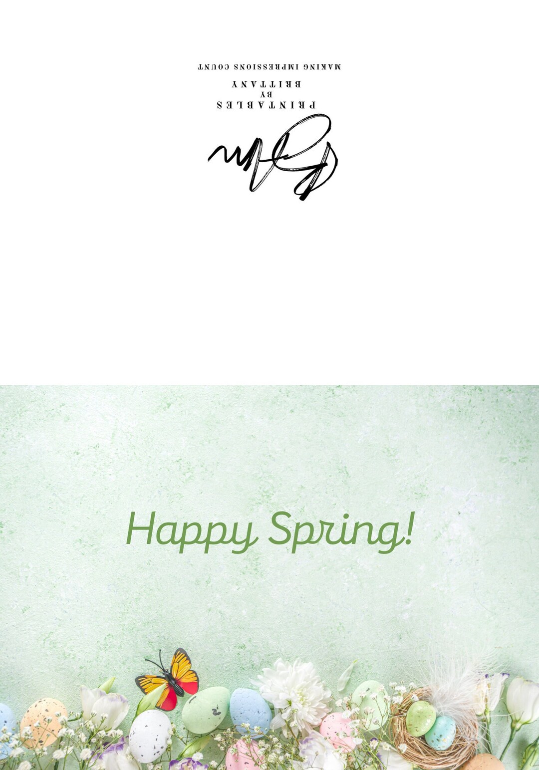 Happy Spring Printable Card - Etsy
