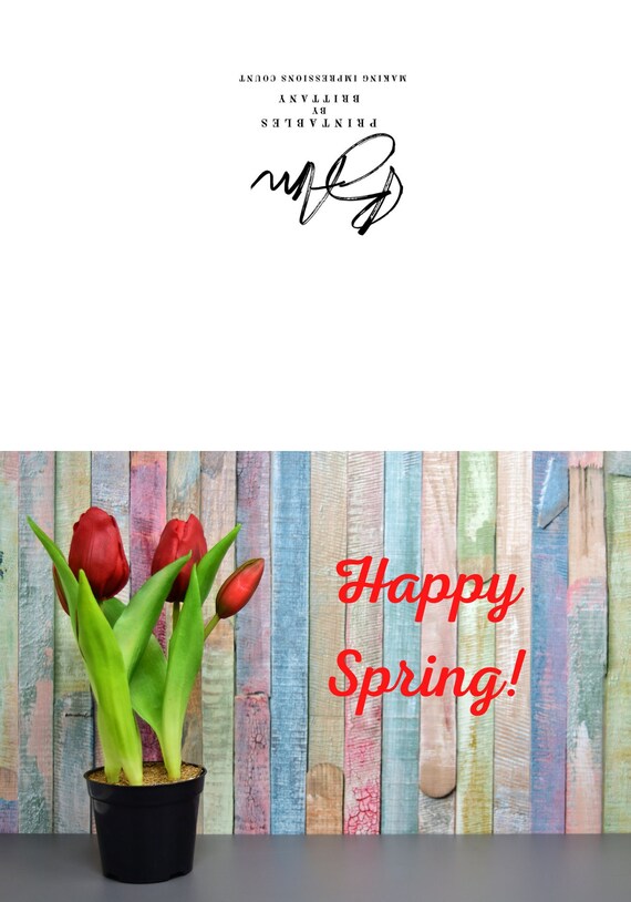 Happy Spring Printable Card Etsy