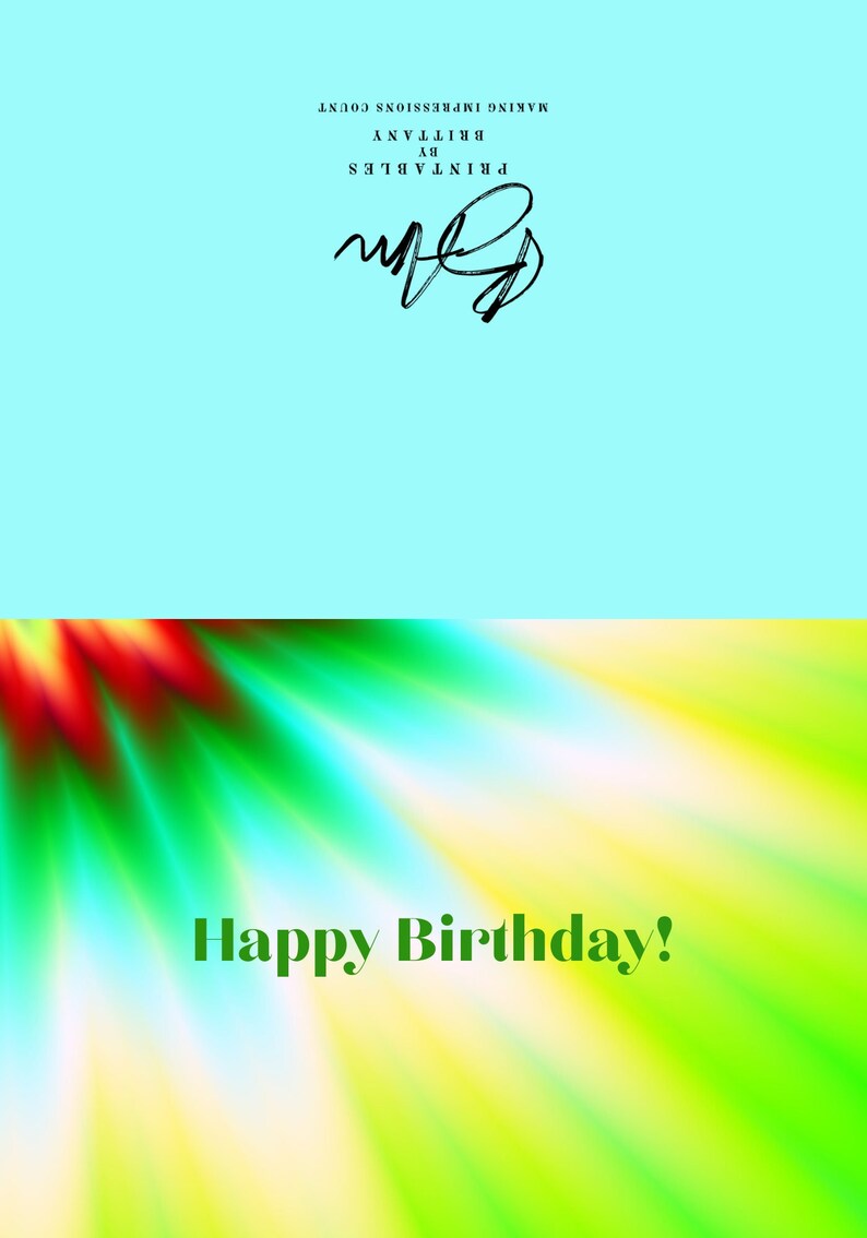 Happy Birthday Tie Dye Printable Card - Etsy