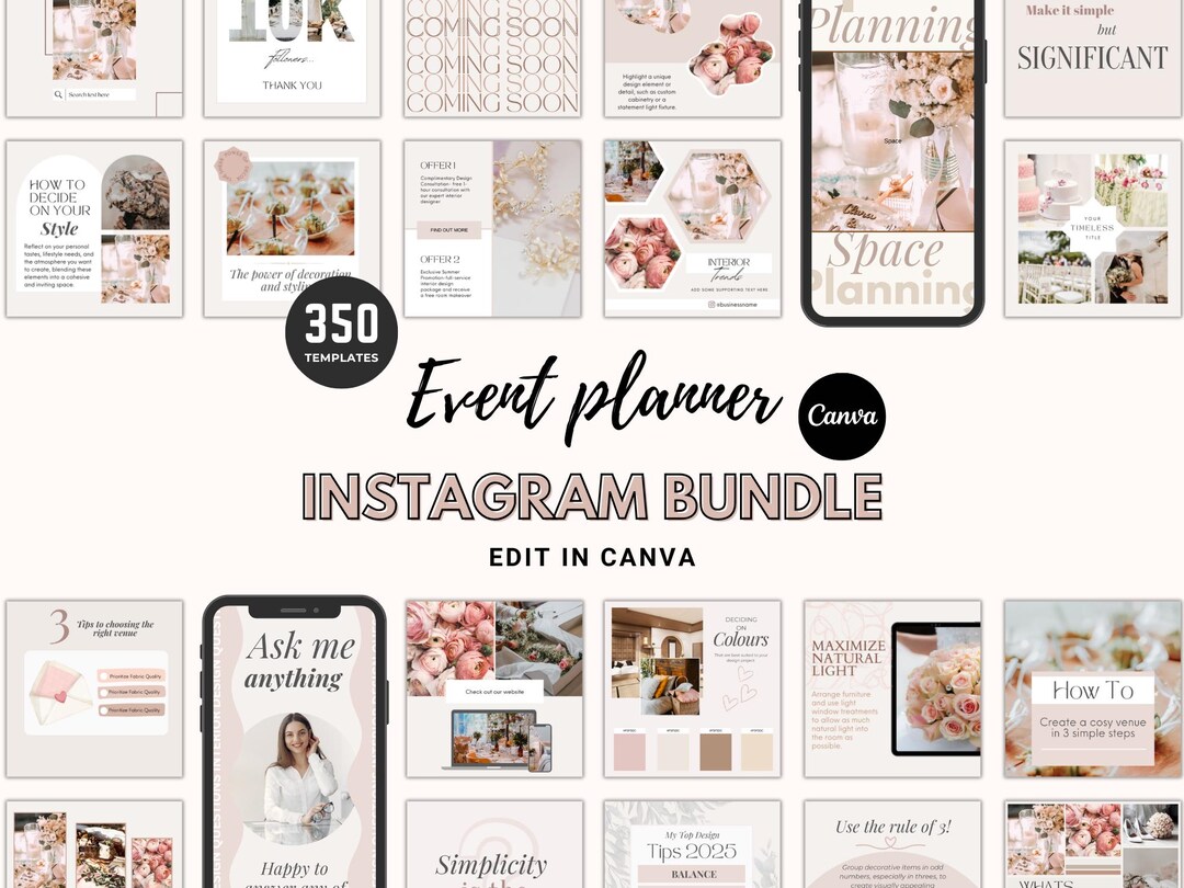 Event Planner Business Instagram Templates, Editable Event Coordinator ...