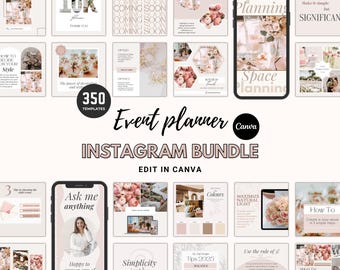 Event Planner Business Instagram Templates, Editable Event Coordinator Posts & Stories, Social Media Template, Canva