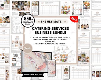 850+ Catering Forms Business Start up Bundle, Editable Contract/Agreement Template, Wedding Caterer