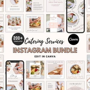 Catering Business Instagram Templates, Editable Caterer Posts & Stories, Event Catering Social Media Template, Canva