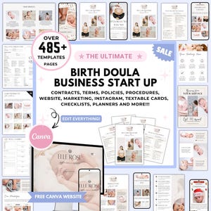 Birth Doula Client Intake Start-Up Bundle, Birth Doula Contract Agreement Forms, Birth Doula Editable Paperwork, Printable Welcome Book