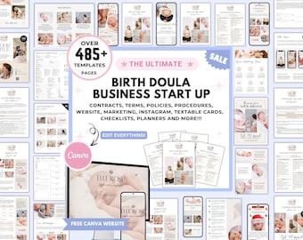 Birth Doula Client Intake Start-Up Bundle, Birth Doula Contract Agreement Forms, Birth Doula Editable Paperwork, Printable Welcome Book