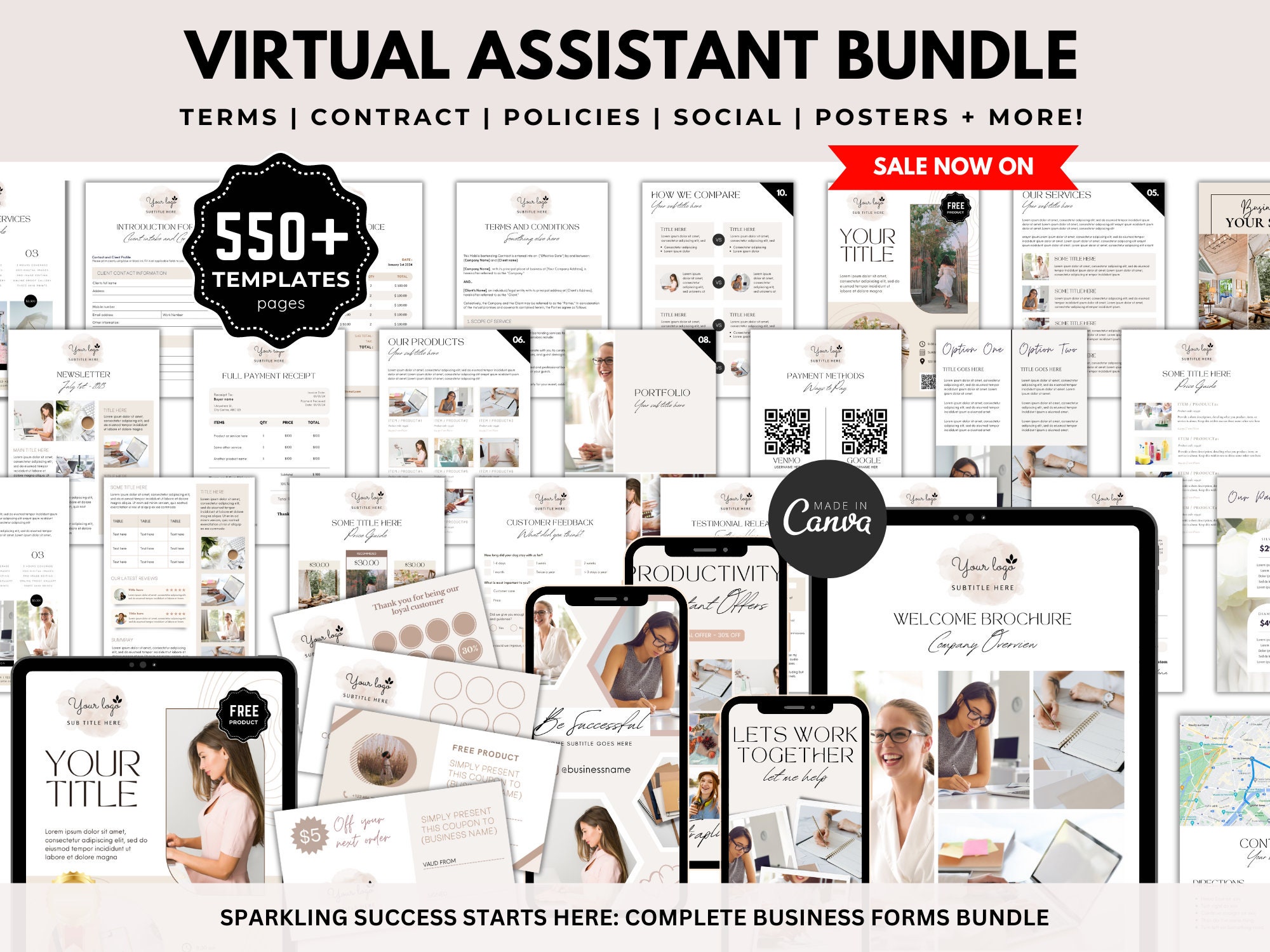 Virtual Assistant Template Bundle, Virtual Assistant Social Media, VA ...