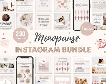 230 Menopause Instagram Posts & Stories, Hormone Gesundheit Social Media Templates, Women's Gesundheit stiefel, Menopause Affirmation Canva