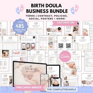 Documents modifiables Birth Doula, formulaires d'accord de contrat Birth Doula, outils sage-femme, téléchargement de planification prénatale, préférence de plan de naissance