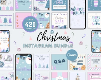 Christmas Instagram Template Bundle –Social Media Posts for Business & Creators,  Retail Canva Templates