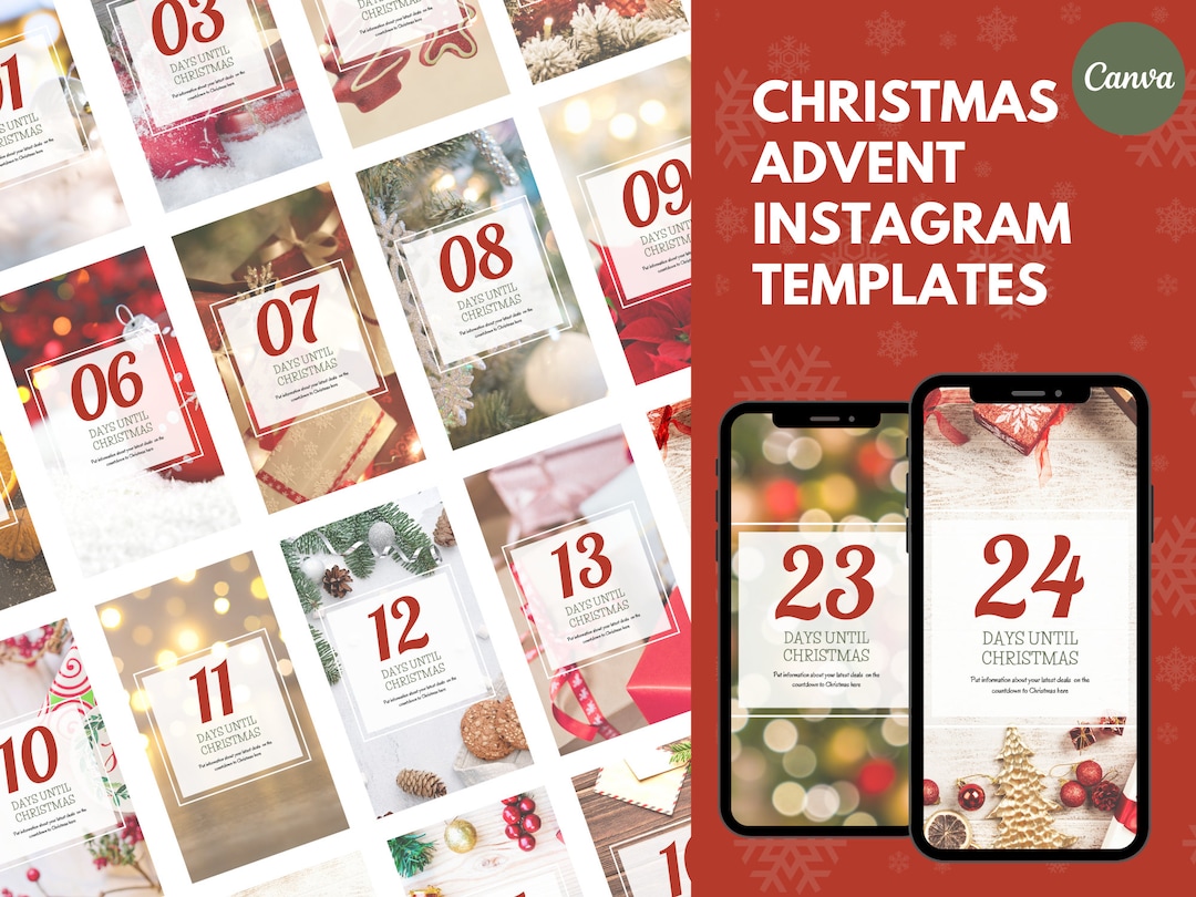 Advent Calendar Instagram Stories & Posts Christmas Instagram Etsy