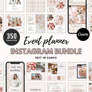Event Planner Business Instagram Templates, Editable Event Coordinator Posts & Stories, Wedding Planner Social Media Template, Canva