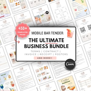 Mobile Bar Forms, Editable Bartending Business Contract, Bartending Business, Bartender Services Packages, Bartending agreement, Invoice