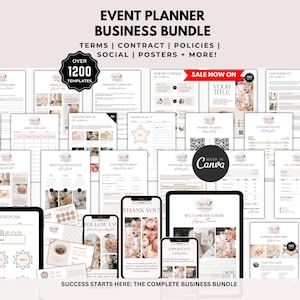 Event Planner Business Start-Up Bundle: 1200+ Templates (Canva)