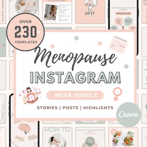 230 Menopause Instagram Post and Stories, Hormone Health Social Media Template, Women&#39;s Health Engagement Post, Nutrition and Wellness Coach