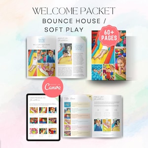 Bounce House Soft Play Welcome Book Template, Editable Welcome Packet For New Clients