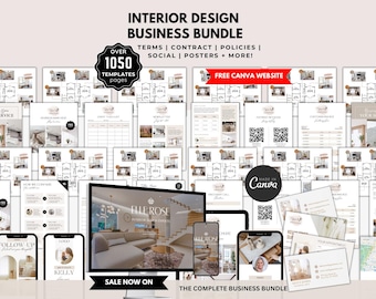 Interior Design Business Kit: Contracts, Portfolio, Client Forms (Canva Template)