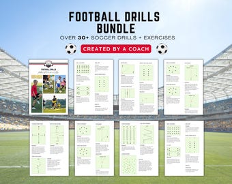 Football Coach Drills and Exercises Template, Soccer Drills for Kids, Kids Football Planner Template