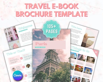 100+ Page Travel eBook Templates for Canva, Blogger Templates, eBook Templates, Digital and Printable, Lead magnet template, Influencer Book