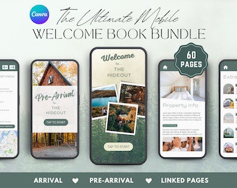 Airbnb Welcome Book Template, Mobile Guidebook Canva (Digital Download)
