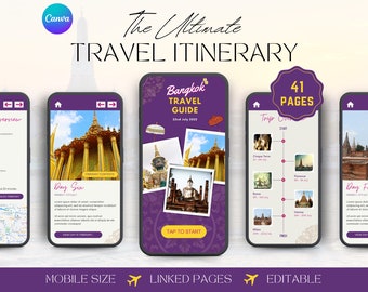 Bangkok Travel Itinerary, Mobile Trip Planner (Digital Download)