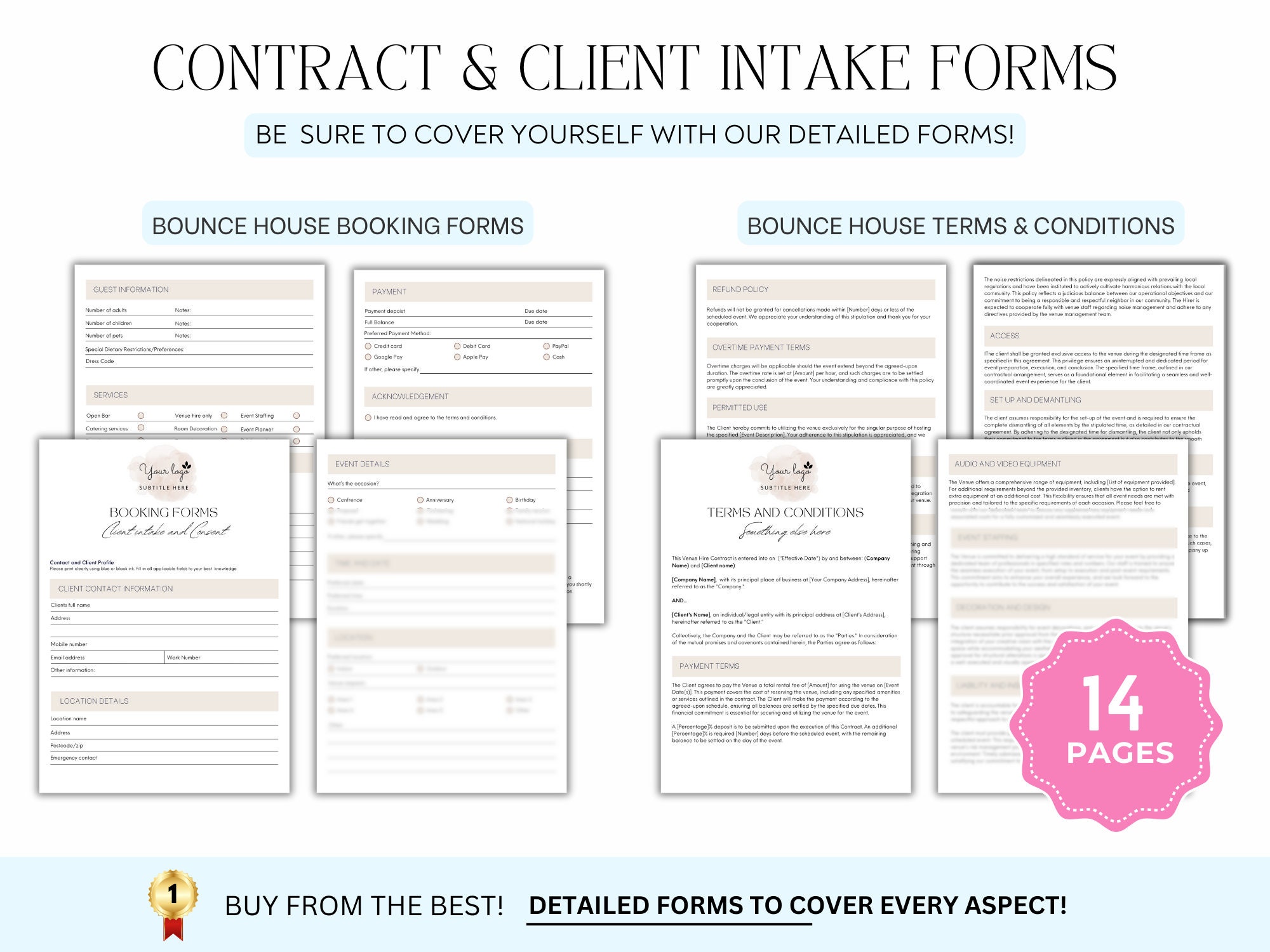 Bounce House Rental Contract Agreement Template, Editable Bounce House ...