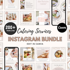 Caterer Business Instagram Vorlagen, bearbeitbare Caterer Posts & Geschichten, Event Caterer Social Media Vorlage, Canva