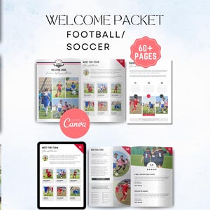 Football Coach Welcome Book Template, Parent Welcome Packet, Soccer Coach Portfolio Template