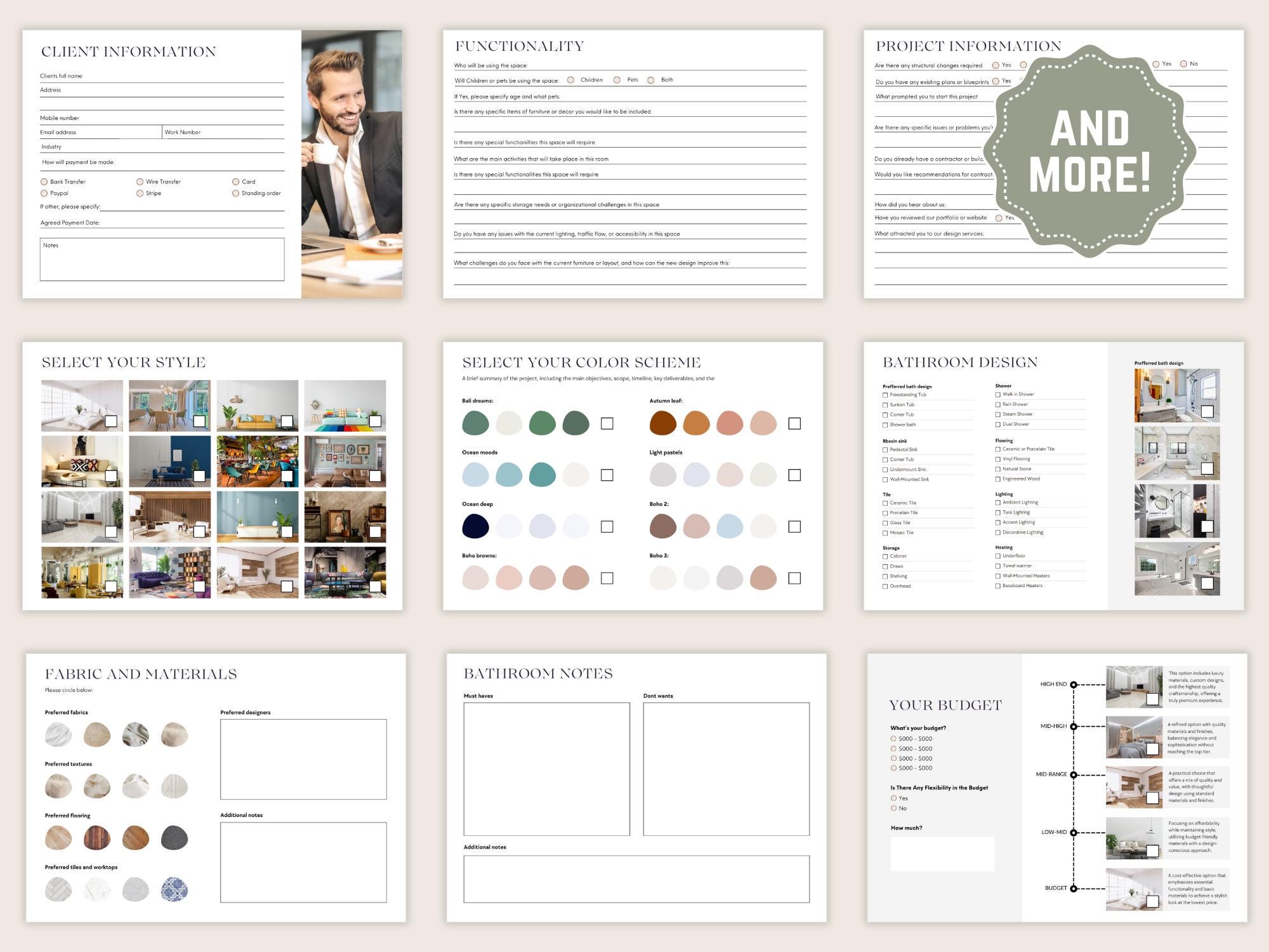 Interior Design Client Questionnaire Template, Canva Editable (digital ...