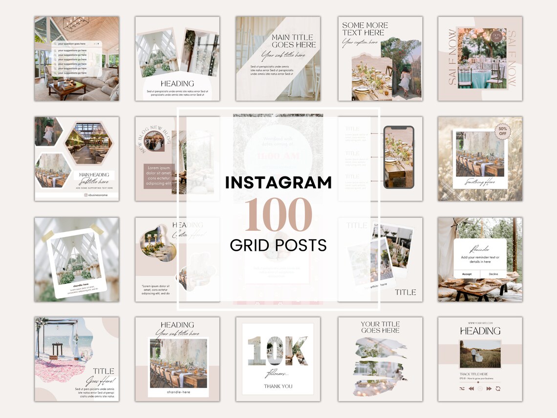 Venue Hire Business Instagram Templates, Minimalist Instagram Posts ...