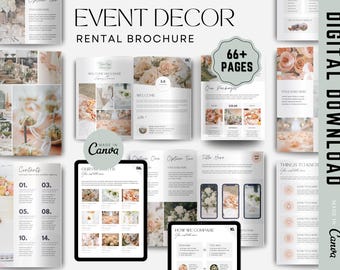 Editable Event Decor Rental Brochure, Canva Client Packet (Digital Download)