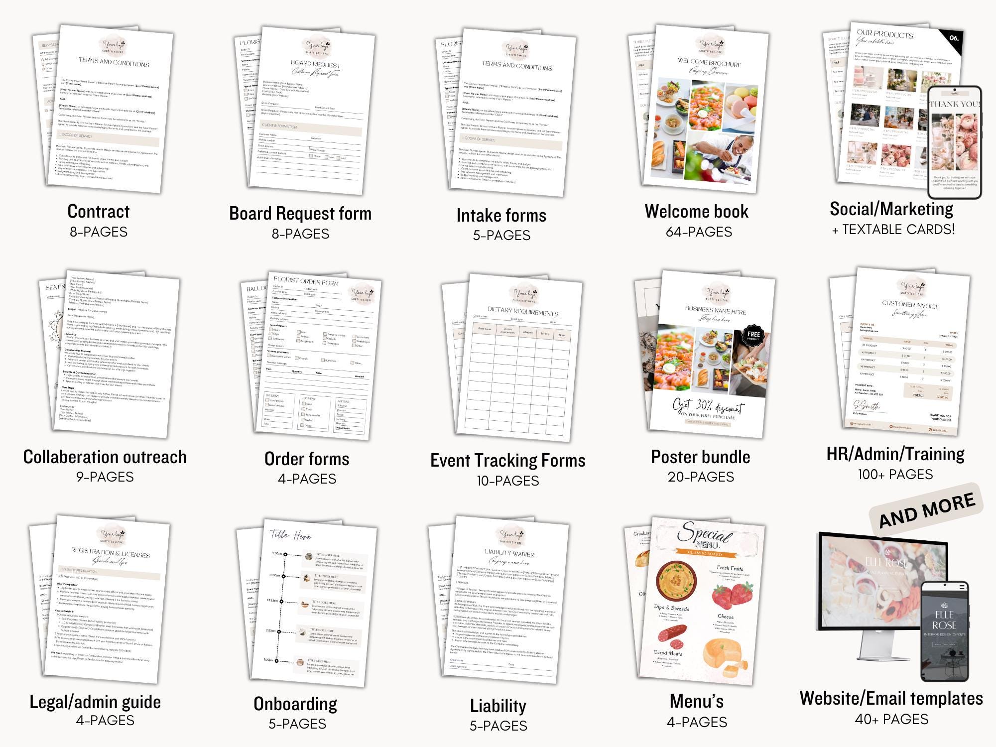 850+ Catering Forms Business Start up Bundle, Editable Contract ...