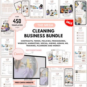 Cleaning Business Forms Bundle, Social Media template, Editable Cleaning Service agreement, Commercial Cleaning Checklist, Cleaning Proposal