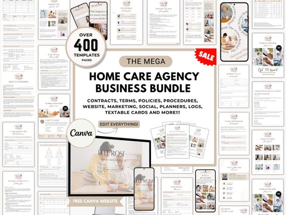 400+ Home Care Agency Business Forms Bundle, Editable Client Assessment Template